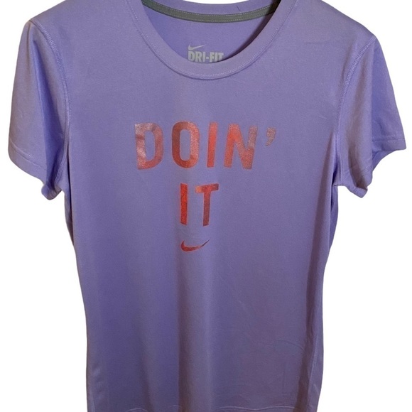 Nike Tops - Nike Purple Dri-FIT Tee with Red Print